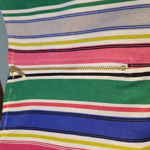 MSK LINEN BLEND MULTI COLOR STRIPED SLEEVELESS SHIFT DRESS SZ SMALL - Picture 7 of 10